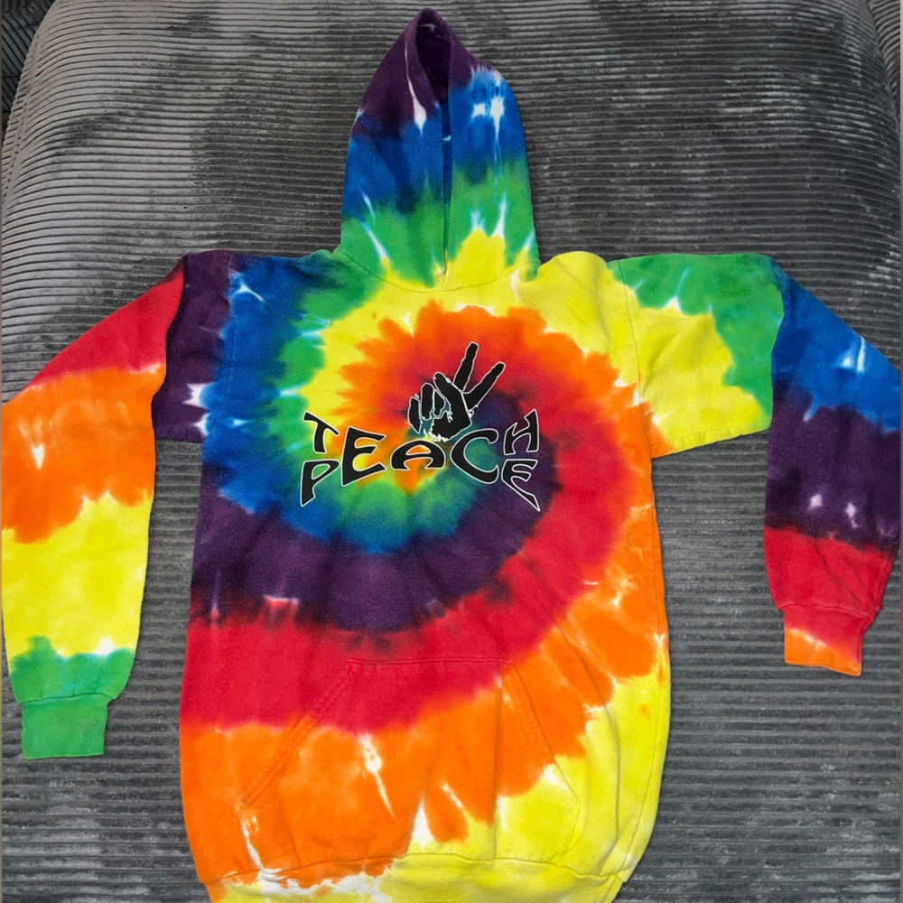 Teach Peace TieDie hoodie Size Youth XL